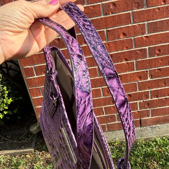 Brahmin Medium Asher Tote Amethyst Purple Melbourne Croc Embossed Leather NWOT - Picture 15 of 15